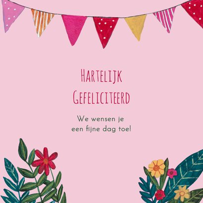Verjaardagskaart vrouw 'fabulous birthday' bloemen en poes 3