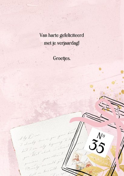 Verjaardagskaart vrouw fashion parfum roze 3