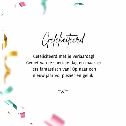 Verjaardagskaart vrouw happy birthday confetti ballonnen 3