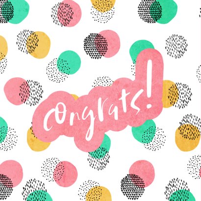 Verjaardagskaart vrouw Hip Hip Hooray met vrolijke confetti 2