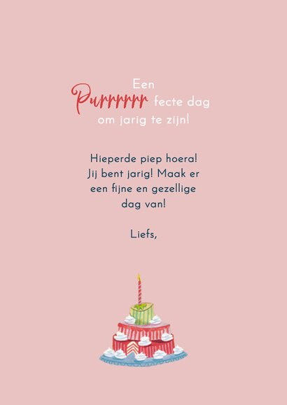 Verjaardagskaart vrouw kat Londen illustratie 3