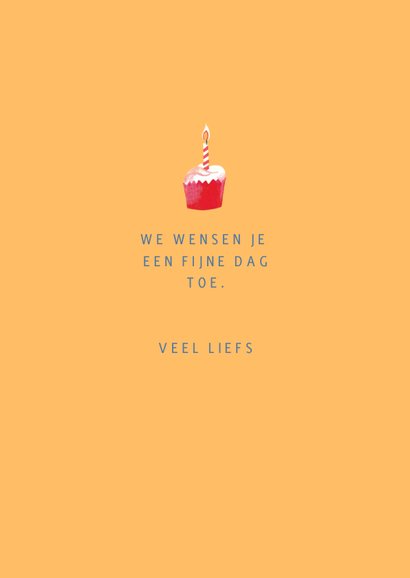Verjaardagskaart vrouw met cupcake 3