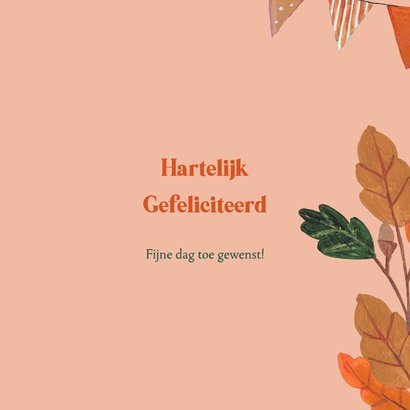 Verjaardagskaart vrouw met kat en pompoen in de herfst 3