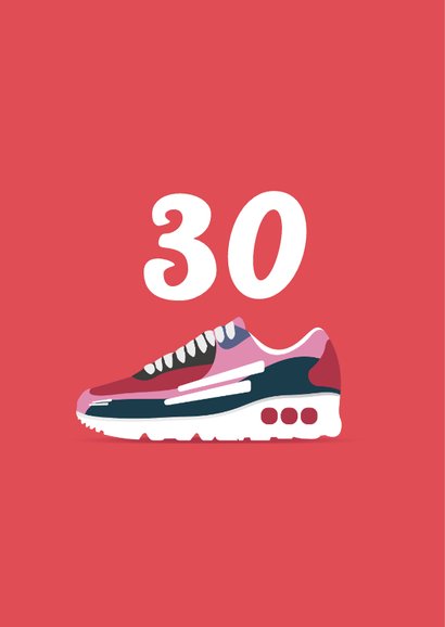 Verjaardagskaart vrouw sneakers sport happy birthday 2