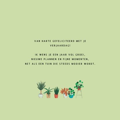 Verjaardagskaart vrouw tuinieren natuur illustratie 3