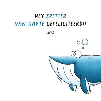 Verjaardagskaart walvis 'Haal de bubbels maar uit de kast!' 3