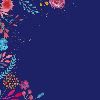Verjaardagskaart waterverf bloemen vierkant 2