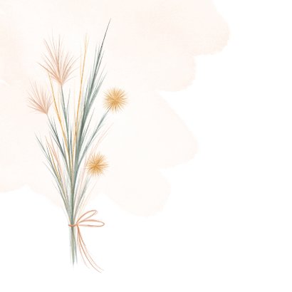 Verjaardagskaart waterverf droogbloemen voor de jarige 2