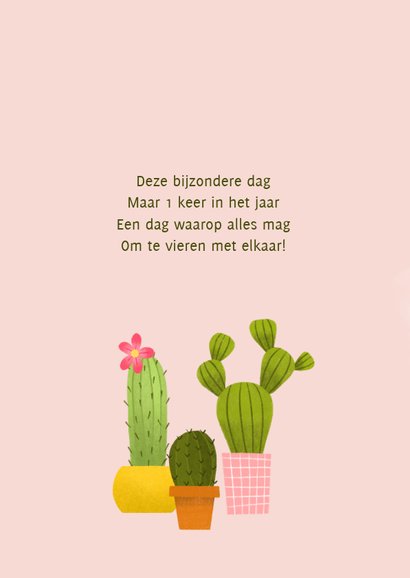 Verjaardagskaart waterverf met vrolijke cactussen 2