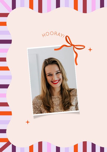 Verjaardagskaart wave strepen lila happy birthday leeftijd 2