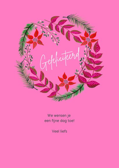 Verjaardagskaart winter kerst bloemen 3