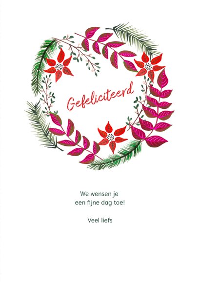 Verjaardagskaart winter kerst bloemen 3