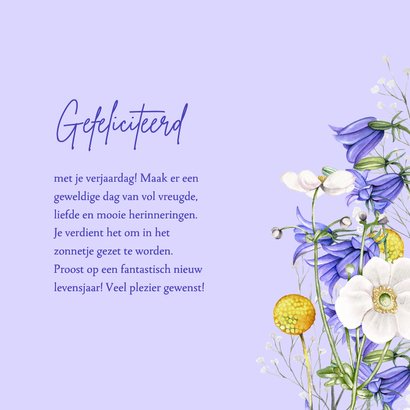 Verjaardagskaart witte anemoontjes 3