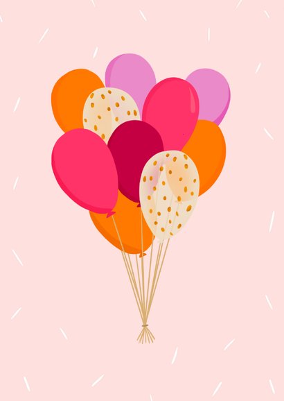 Verjaardagskaart Woohoo! Van harte! met kleurrijke ballonnen 2