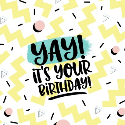 Verjaardagskaart Yay it's your birthday! eighties graffiti 2