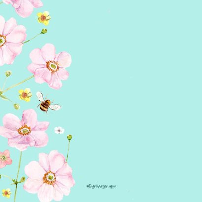 Verjaardagskaart Zachte roze bloemen 2