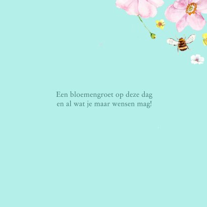 Verjaardagskaart Zachte roze bloemen 3