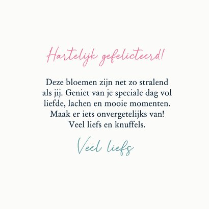 Verjaardagskaart zachtroze bloemen en bramen 3