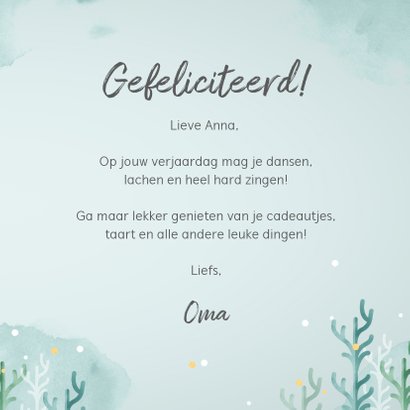 Verjaardagskaart zeemeermin meisje gefeliciteerd foto 3