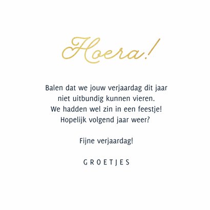 verjaardagskaart zelf de slingers ophangen goud 3