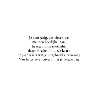 Verjaardagskaart zestig goud 3