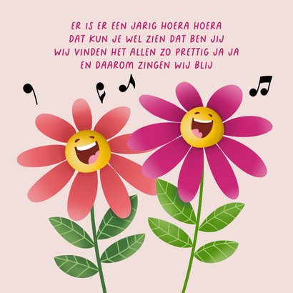 Verjaardagskaart - Zingende bloemen 2