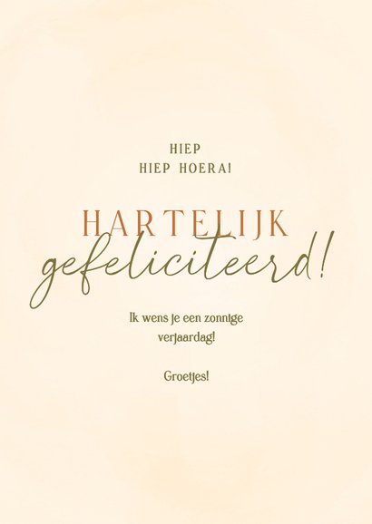 Verjaardagskaart zonnebloem met gezichtje van harte 3
