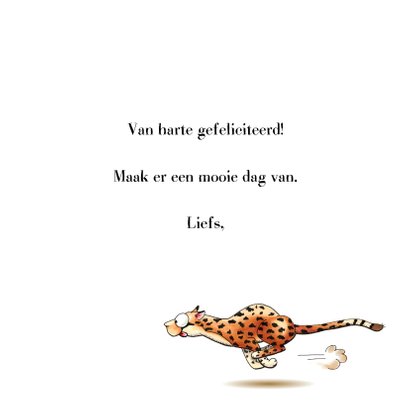 Verjaardagskaarten cheetah will run for cake! 3