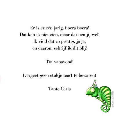 Verjaardagskaarten kameleon met feesthoed 3