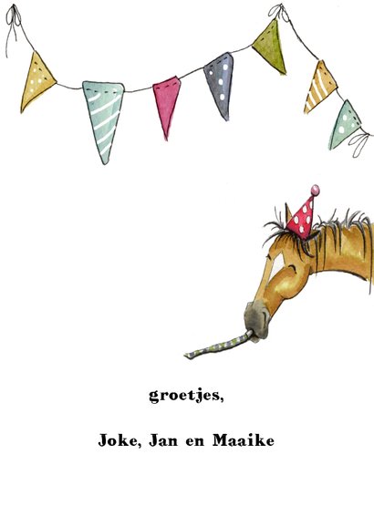 Verjaardagskaarten paard springt in de lucht Joehoeww 3