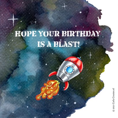 Verjaardagskaarten Raket in de Ruimte 2