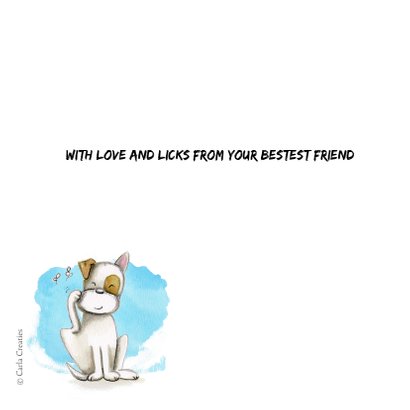 verjaardagskaarten Woof Woof likkende hond 2