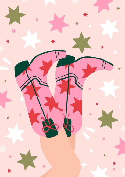 Verjaardagskaartje cowboylaarzen in your birthday era ster 2