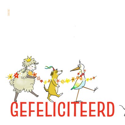 Verjaardagskaartje dierenoptocht 2