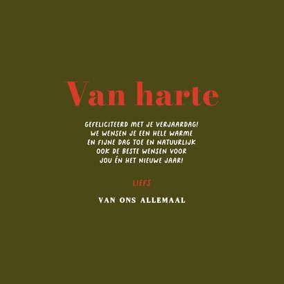 Verjaardagskaartje kerst december strik strepen hiep hoera 3