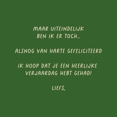 Verjaardagskaartje luiaard te lang blijven hangen 3