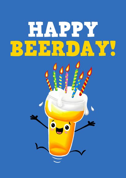 Verjaardagskaartje met biertje 'Hop hop hoera!' 2
