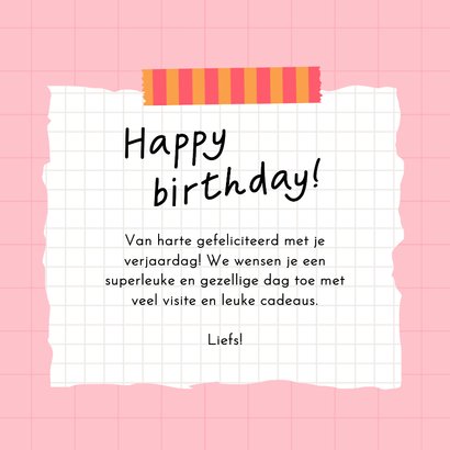 Verjaardagskaartje met foto happy birthday scrapbookstijl 3