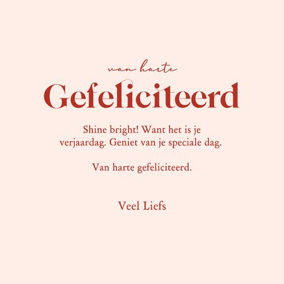 Verjaardagskaartje met gele zon met gezichtje 3