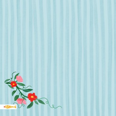 Verjaardagskaartje met roze/rode bloemen 2