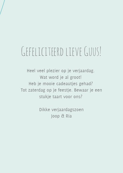 Verjaardagskaartje met vrolijke diertjes in een luchtballon 3