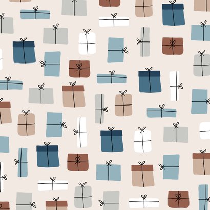 Verjaardagskaartje patroon cadeaus met foto blauw 2