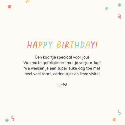 Verjaardagskaartje rennend hondje met kaart happy birthday 3