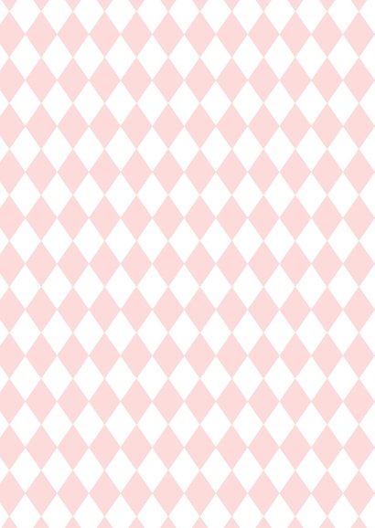 Verjaardagskaartje roze ruit -WW 2