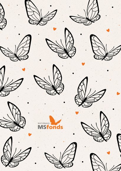 Verjaardgskaart met vlinders - Nationaal MS Fonds 2