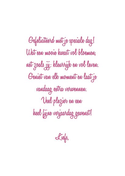 Verjaarsdagkaart kwast met bloemen 3