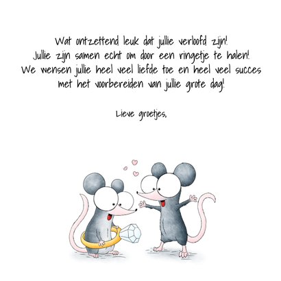 Verlovingsfelicitatie muisjes om door een ringetje te halen 3