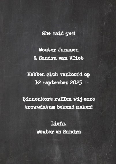 Verlovingskaart she said yes 3