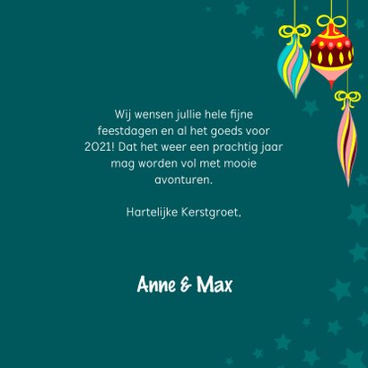 Versierde kerstboom kerstkaart 3