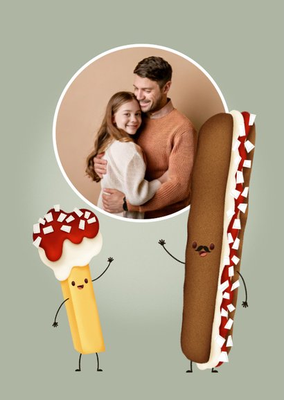 Vet grappige vaderdagkaart patatje en frikandel speciaal 2